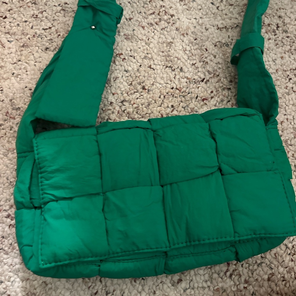 Green Quilted Shoulder Bag- never used